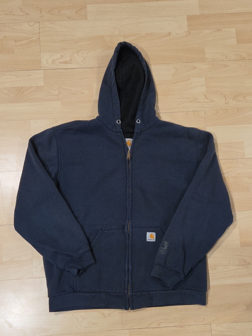Carhartt Dark Blue Rain Defender Hooded Work Jacket